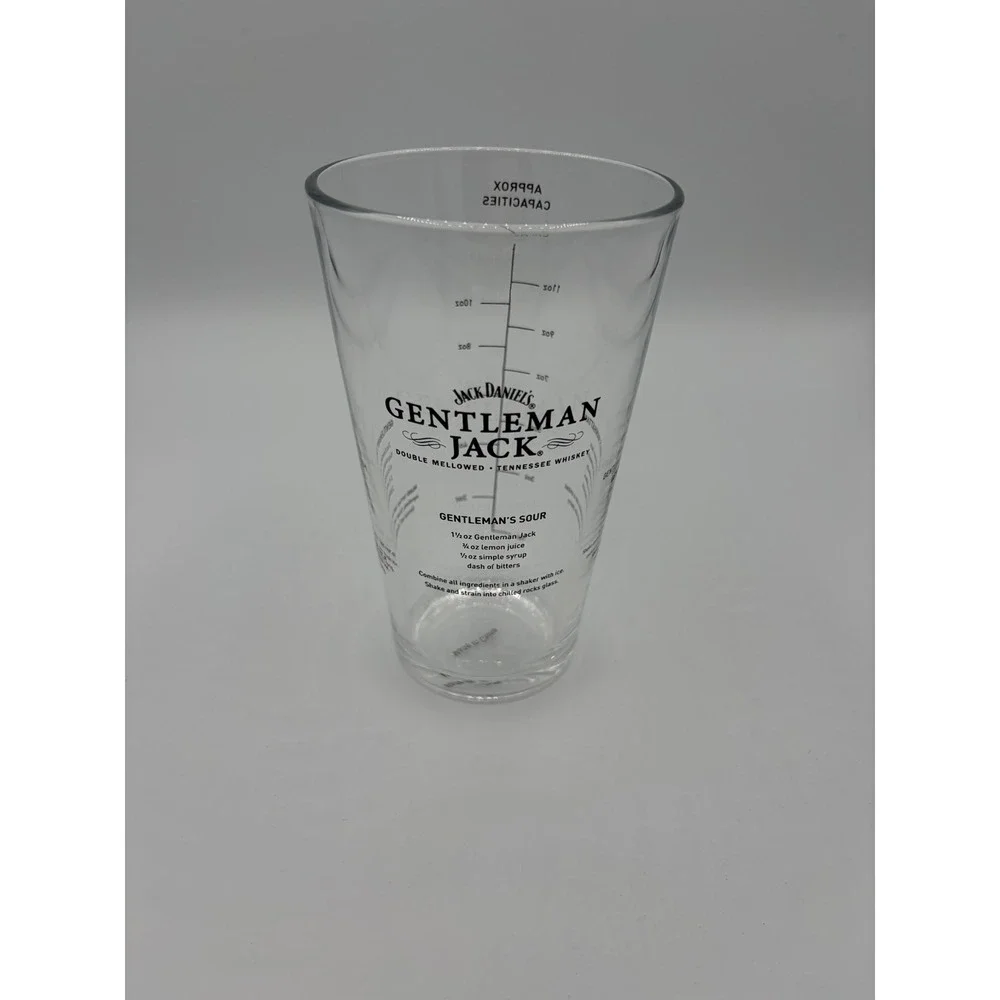 Jack Daniels Gentleman Jack Cocktail Mixing Glass Measurement Recipes Pint Glass - Picture 1 of 4